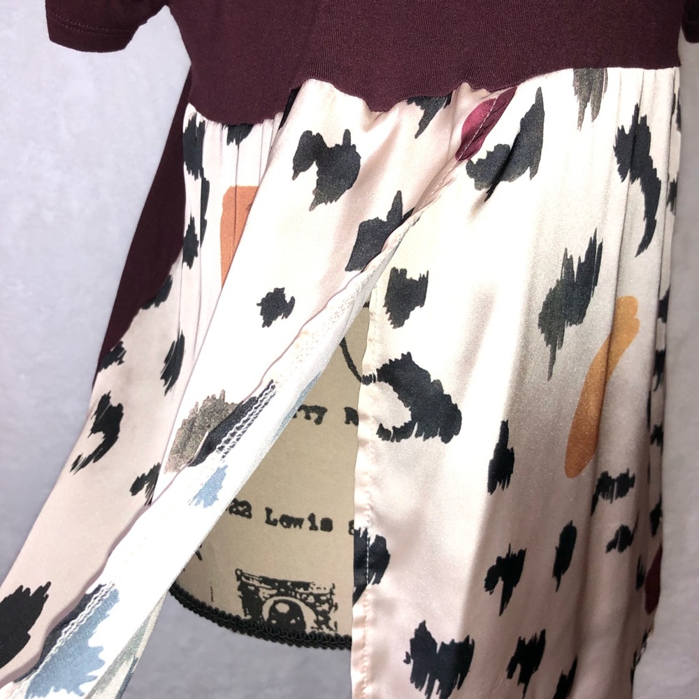 Zara Collection Animal Print Split Back Blouse M - Picture 5 of 8